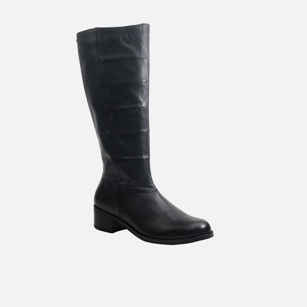 Bota tacon crystallis de cuero para mujer - Negro