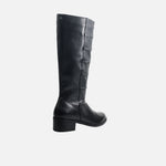 Bota tacon crystallis de cuero para mujer - Negro