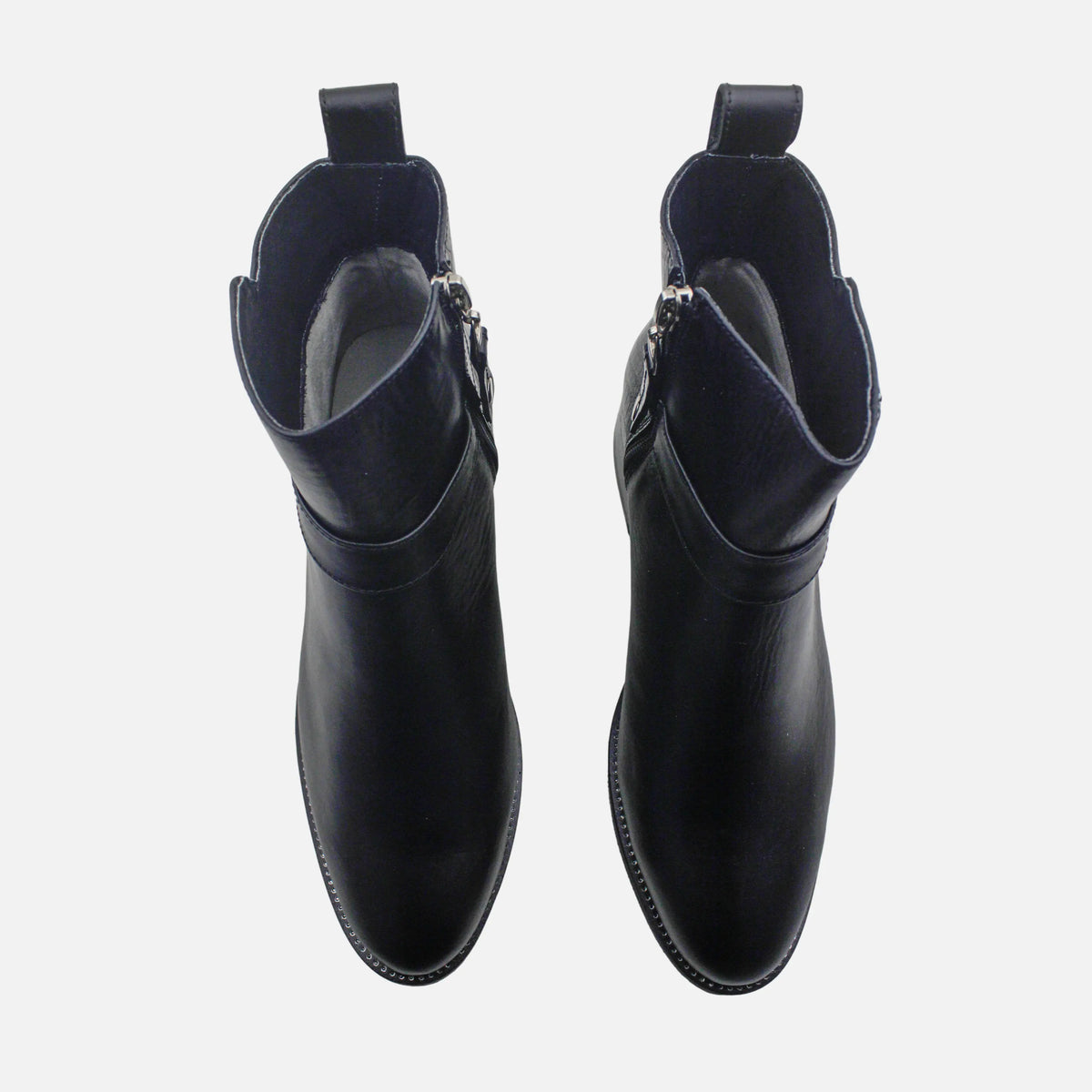 Botin tacon dakota de cuero para mujer - Negro