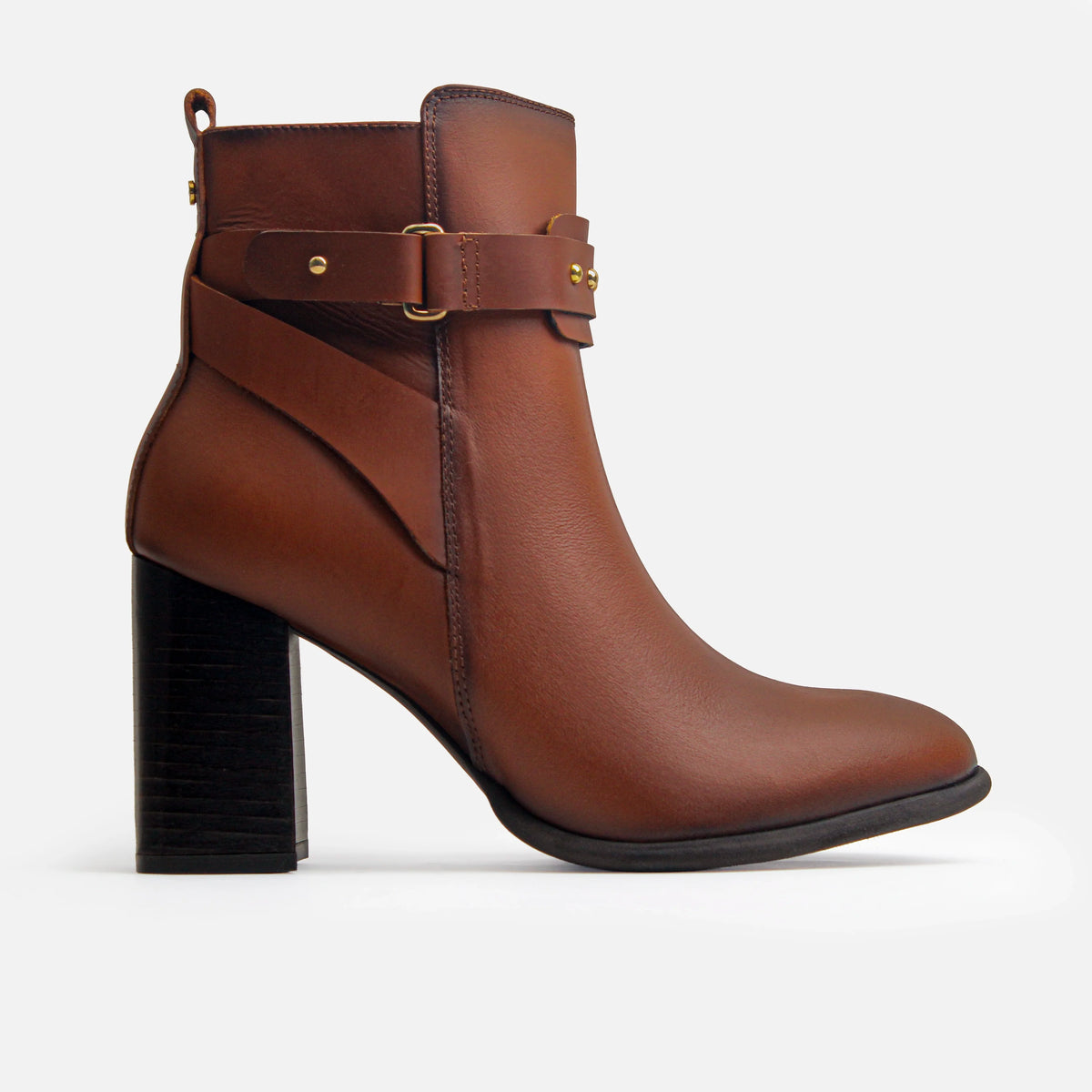 Botin tacon brisa de cuero para mujer - Miel