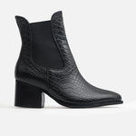 Botin tacon amapola de cuero para mujer - Negro