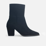 Botin tacon saren de cuero para mujer - Negro