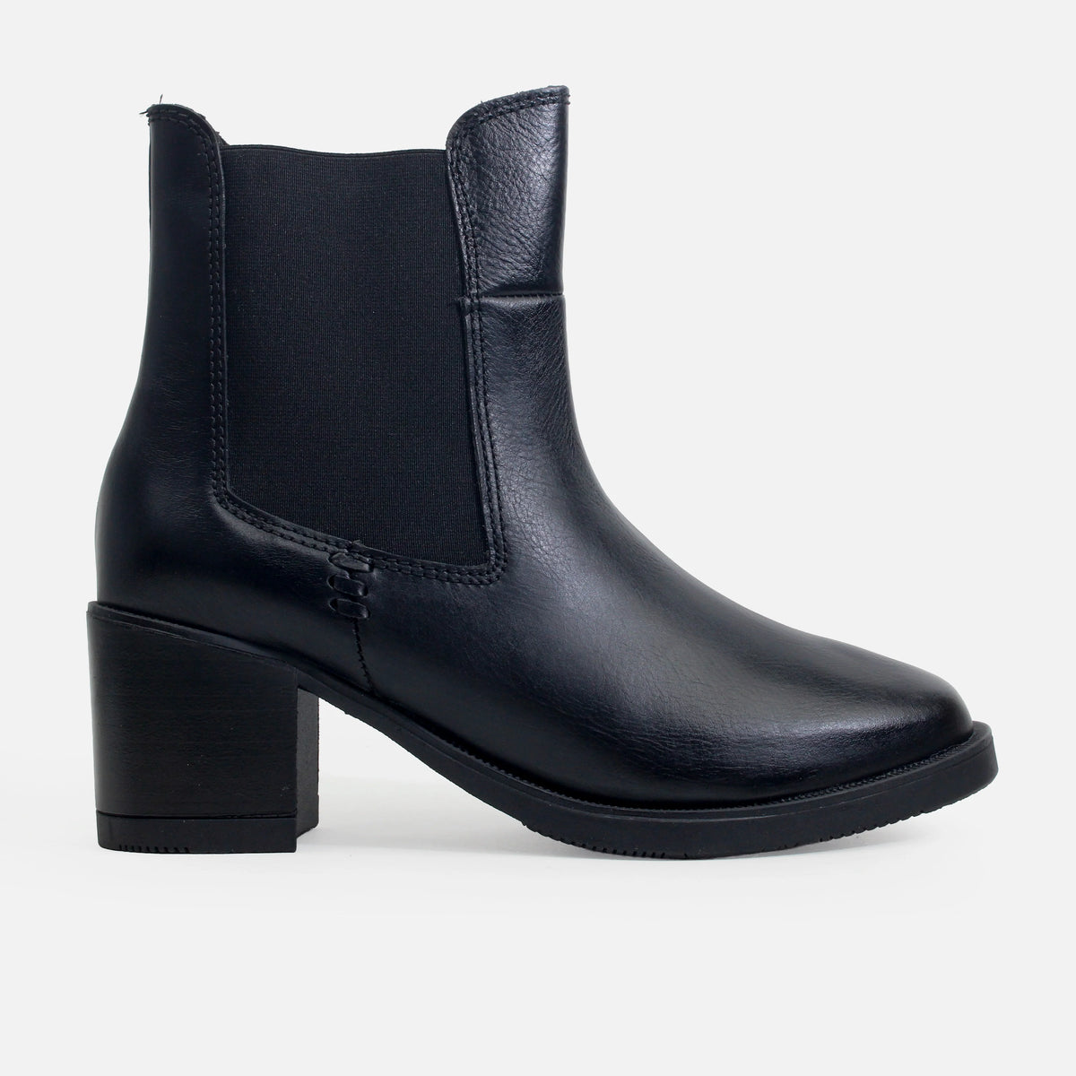 Botin tacon orabel de cuero para mujer - Negro