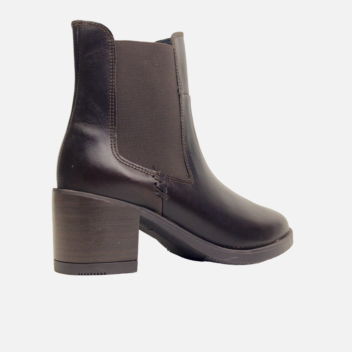 Botin tacon orabel de cuero para mujer - Café