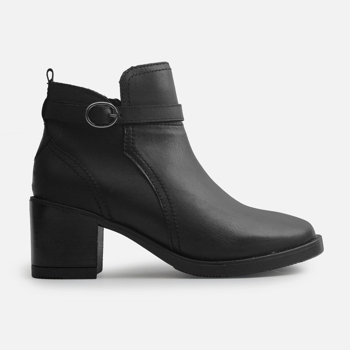 Botin tacon opaline de cuero para mujer - Negro