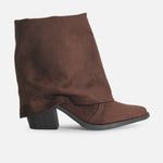 Botin tacon radiana de textil para mujer - Café