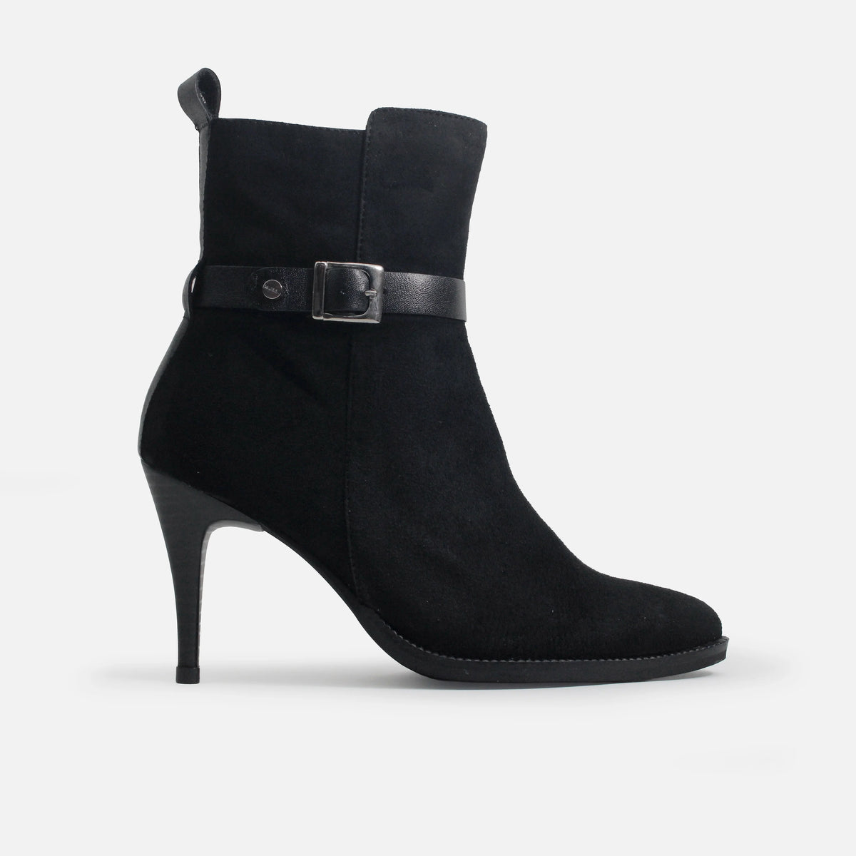 Botin tacon maralinda de cuero para mujer - Negro