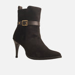 Botin tacon maralinda de cuero para mujer - Café
