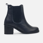 Botin tacon fiorella de cuero para mujer - Negro