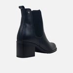 Botin tacon fiorella de cuero para mujer - Negro
