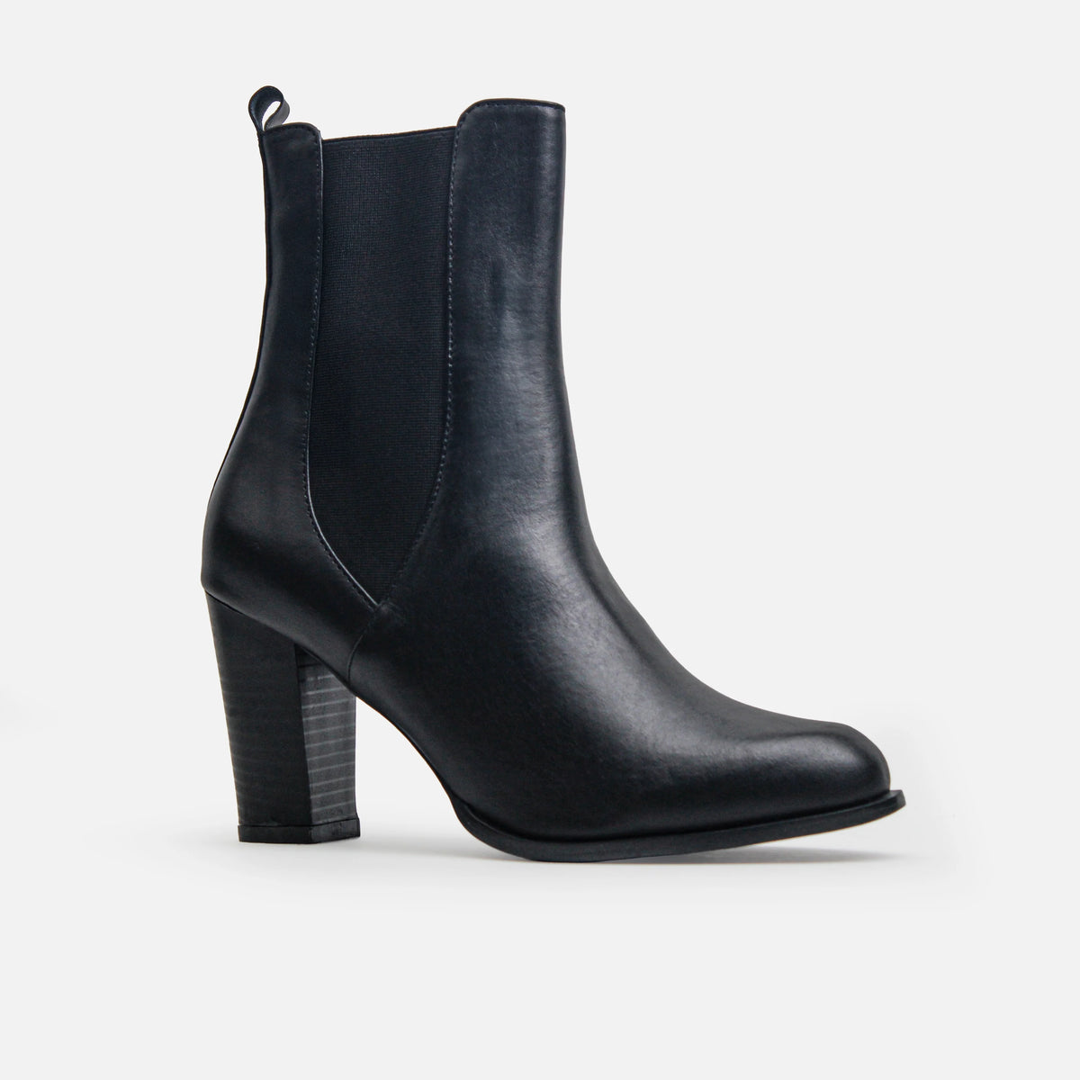Botin tacon azahar de cuero para mujer - Negro