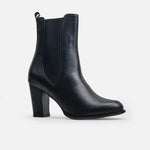 Botin tacon azahar de cuero para mujer - Negro