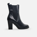 Botin tacon azahar de cuero para mujer - Negro