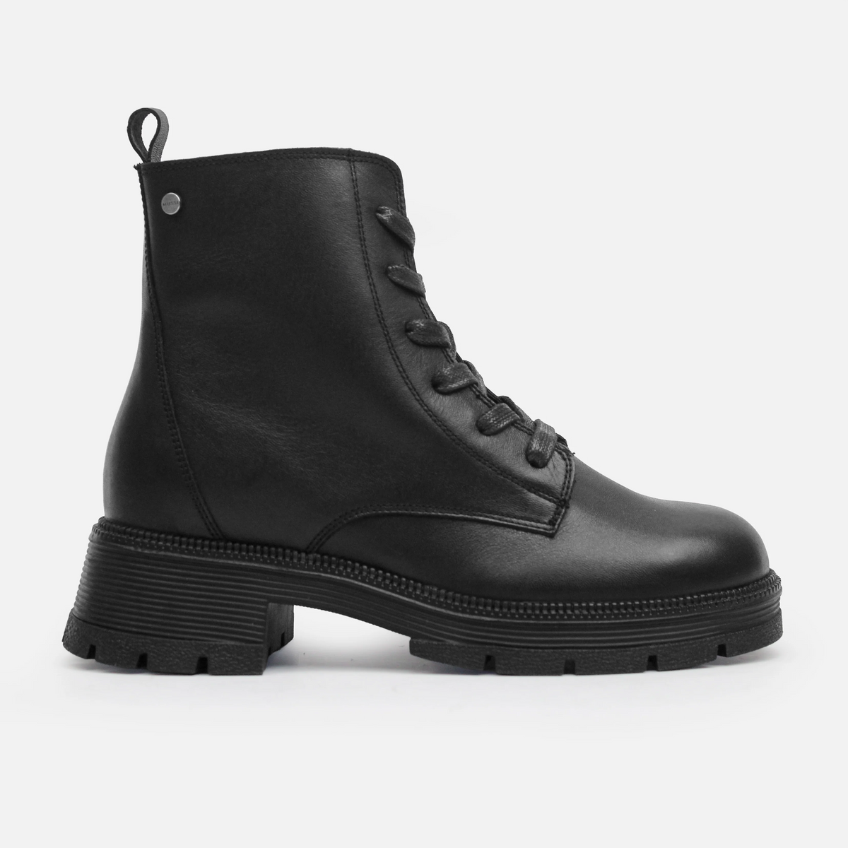 Botin tractorado isabella de cuero para mujer - Negro