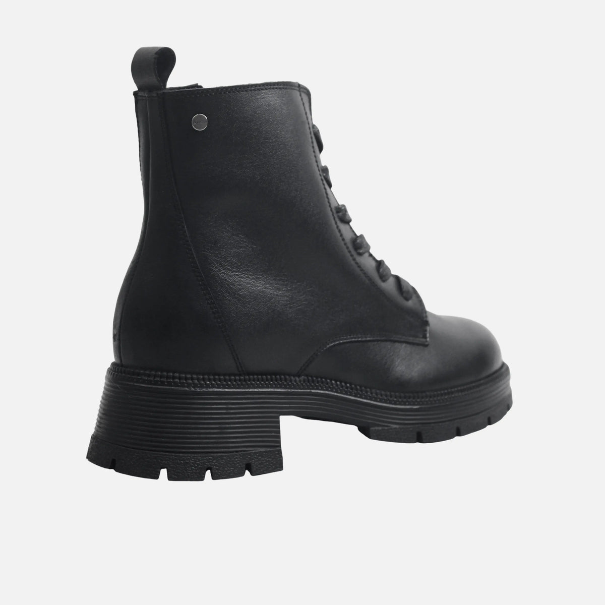 Botin tractorado isabella de cuero para mujer - Negro