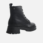 Botin tractorado isabella de cuero para mujer - Negro