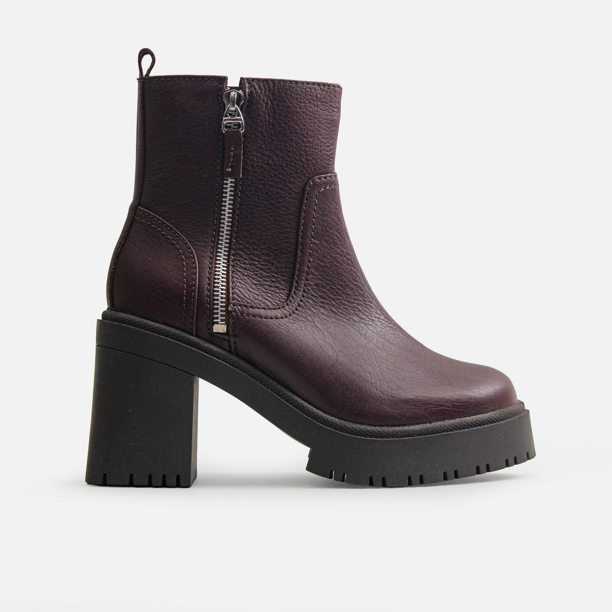 Botin tractorado magnolia de cuero para mujer - Miel