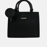 Cartera julieta de cuero para mujer - Negro