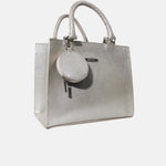 Cartera julieta de cuero para mujer - Plateado