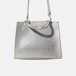 Cartera julieta de cuero para mujer - Plateado