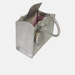 Cartera julieta de cuero para mujer - Plateado