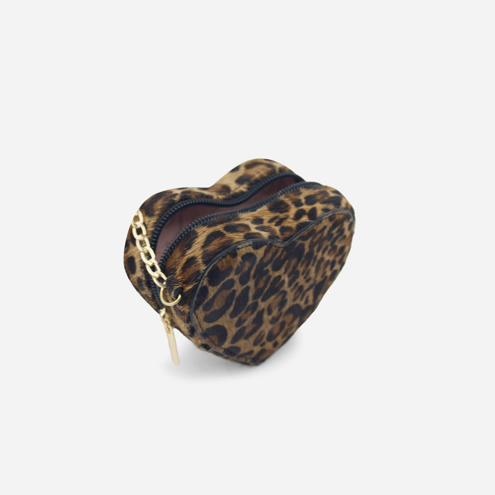 Monedero corazón de cuero para mujer - Culebracafe