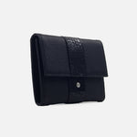 Billetera kaira de cuero para mujer - Negro
