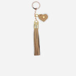 Llavero coralia de cuero para mujer - Almendra