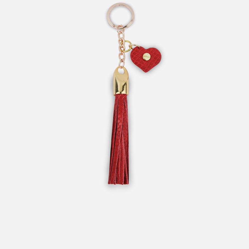 Llavero coralia de cuero para mujer - Rojo
