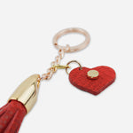 Llavero coralia de cuero para mujer - Rojo