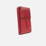 Portacelular corine de cuero para mujer - Rojo