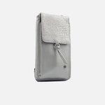 Portacelular corine de cuero para mujer - Plata