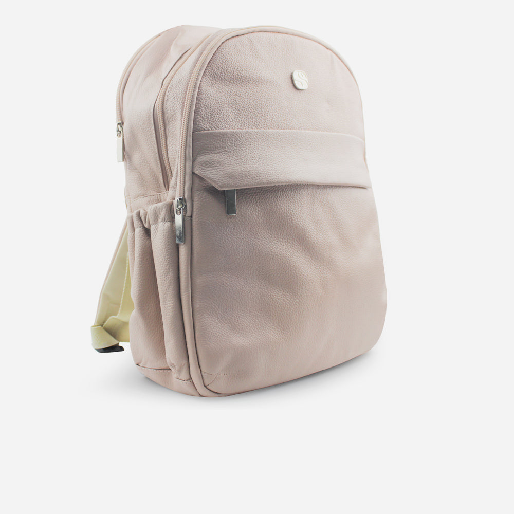Morral amara de cuero para mujer - Nude