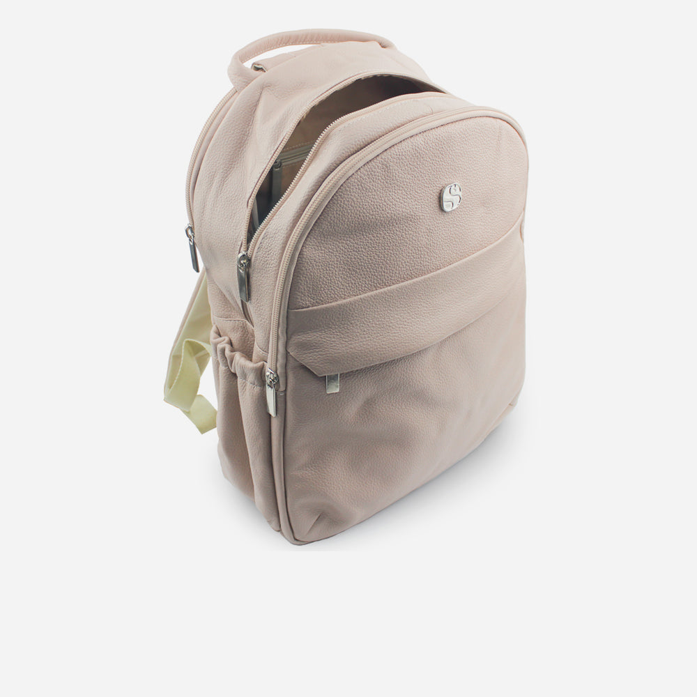 Morral amara de cuero para mujer - Nude