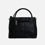 Cartera marzia de cuero para mujer - Negro