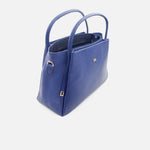 Cartera marzia de cuero para mujer - Azul