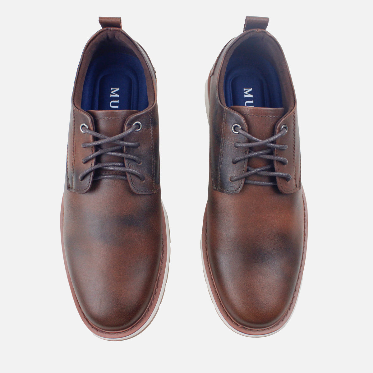 Tenis matias de cuero para hombre - Miel