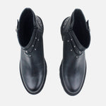 Botin tractorado maia de cuero para mujer - Negro