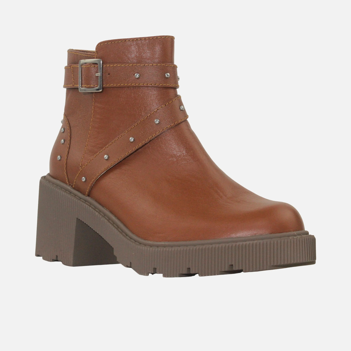 Botin tractorado maia de cuero para mujer - Miel