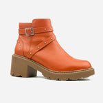 Botin tractorado maia de cuero para mujer - Miel