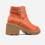 Botin tractorado maia de cuero para mujer - Miel