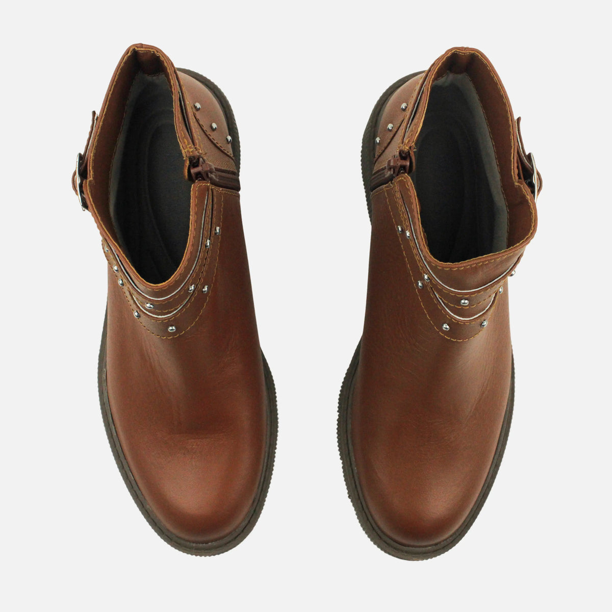 Botin tractorado maia de cuero para mujer - Miel