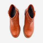 Botin tractorado maia de cuero para mujer - Miel