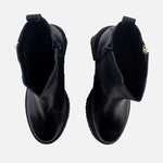 Botin tractorado rosalba de cuero para mujer - Negro