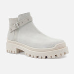 Botin tractorado zia de cuero para mujer - Hueso