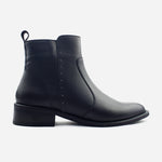 Botin plano ciel de cuero para mujer - Negro