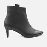 Botin tacon dalia de cuero para mujer - Negro