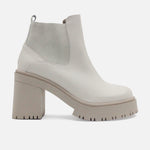 Botin tractorado evangeline de cuero para mujer - Hueso