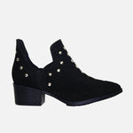 Botin tacon amber de cuero para mujer - Negro