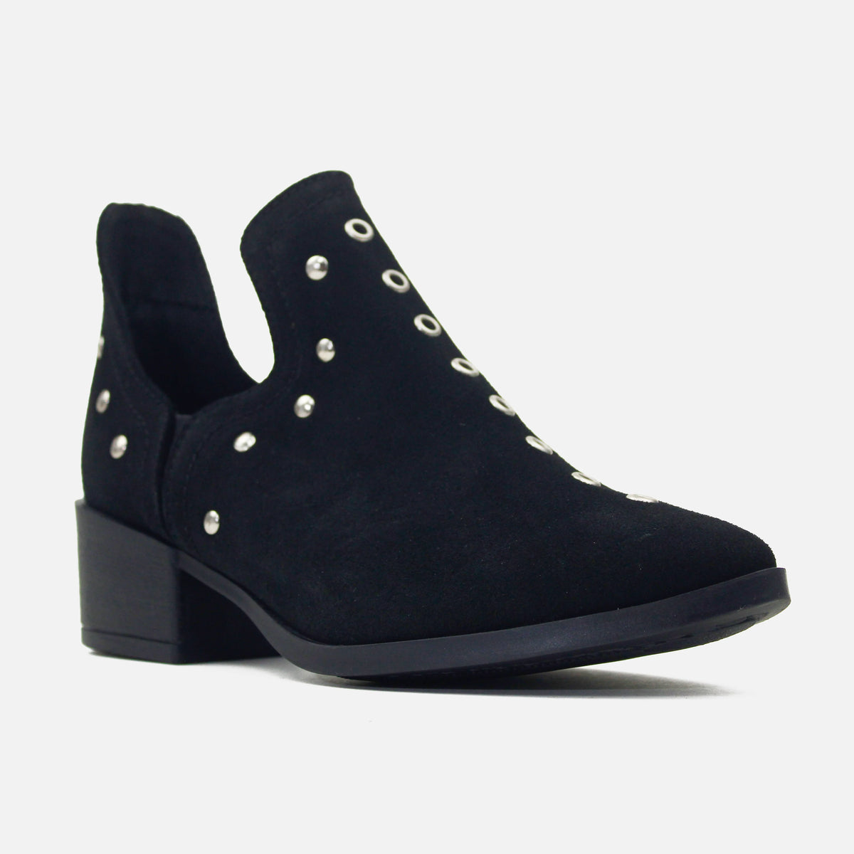 Botin tacon amber de cuero para mujer - Negro